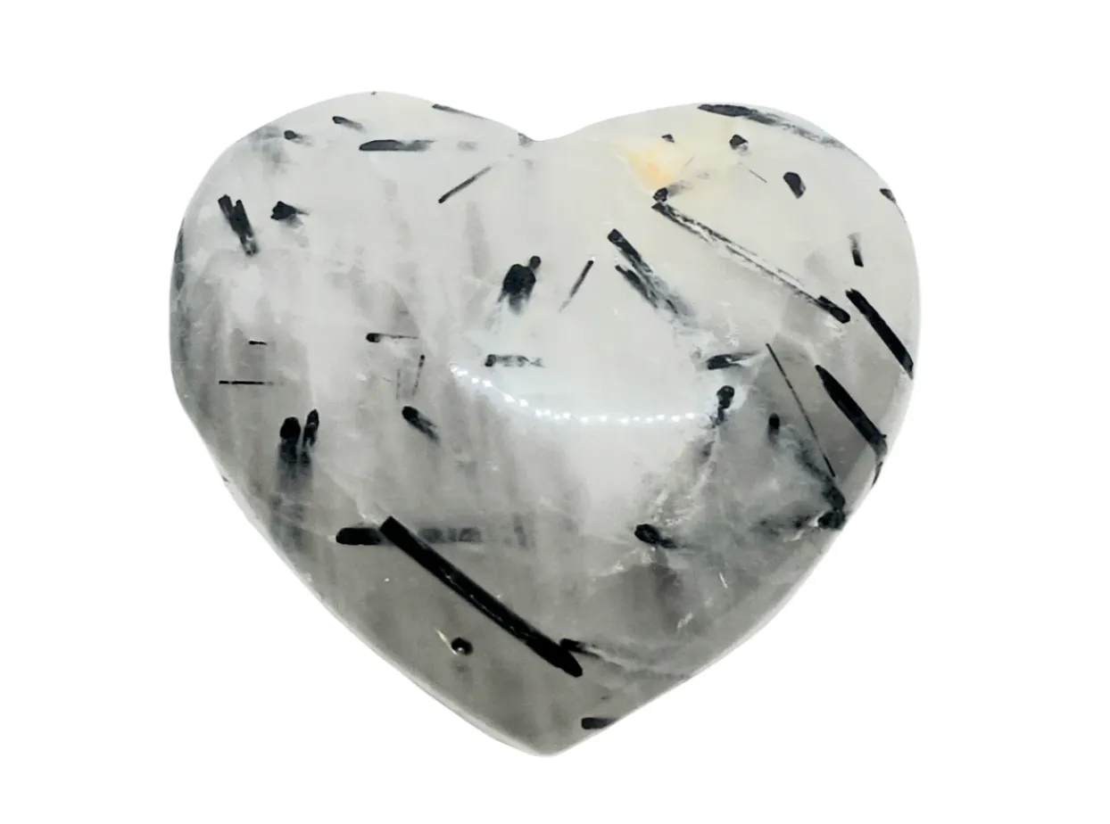 120g Black Tourmaline in Quartz Crystal Heart