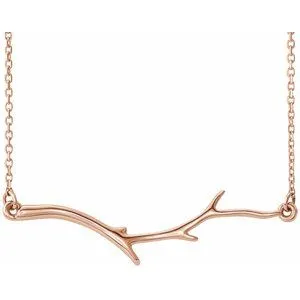 14K White Branch Bar 16-18" Necklace