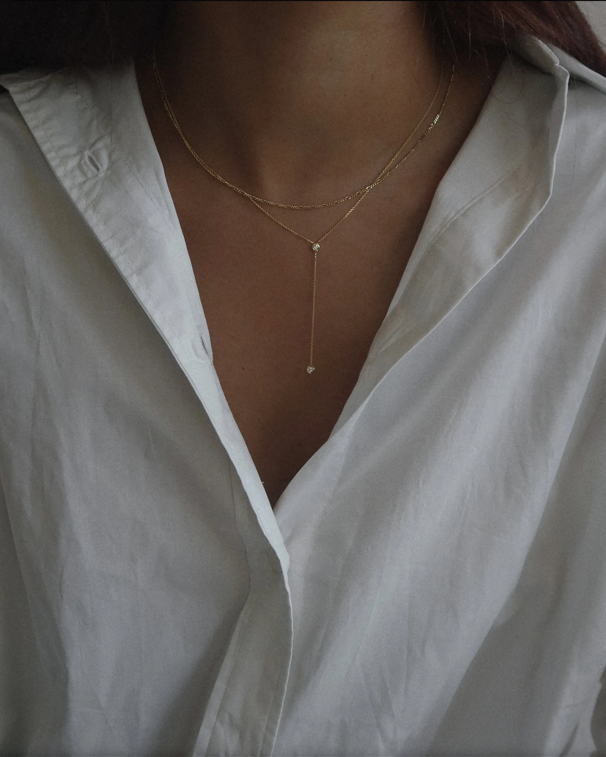 14k Zinnia Lariat Necklace