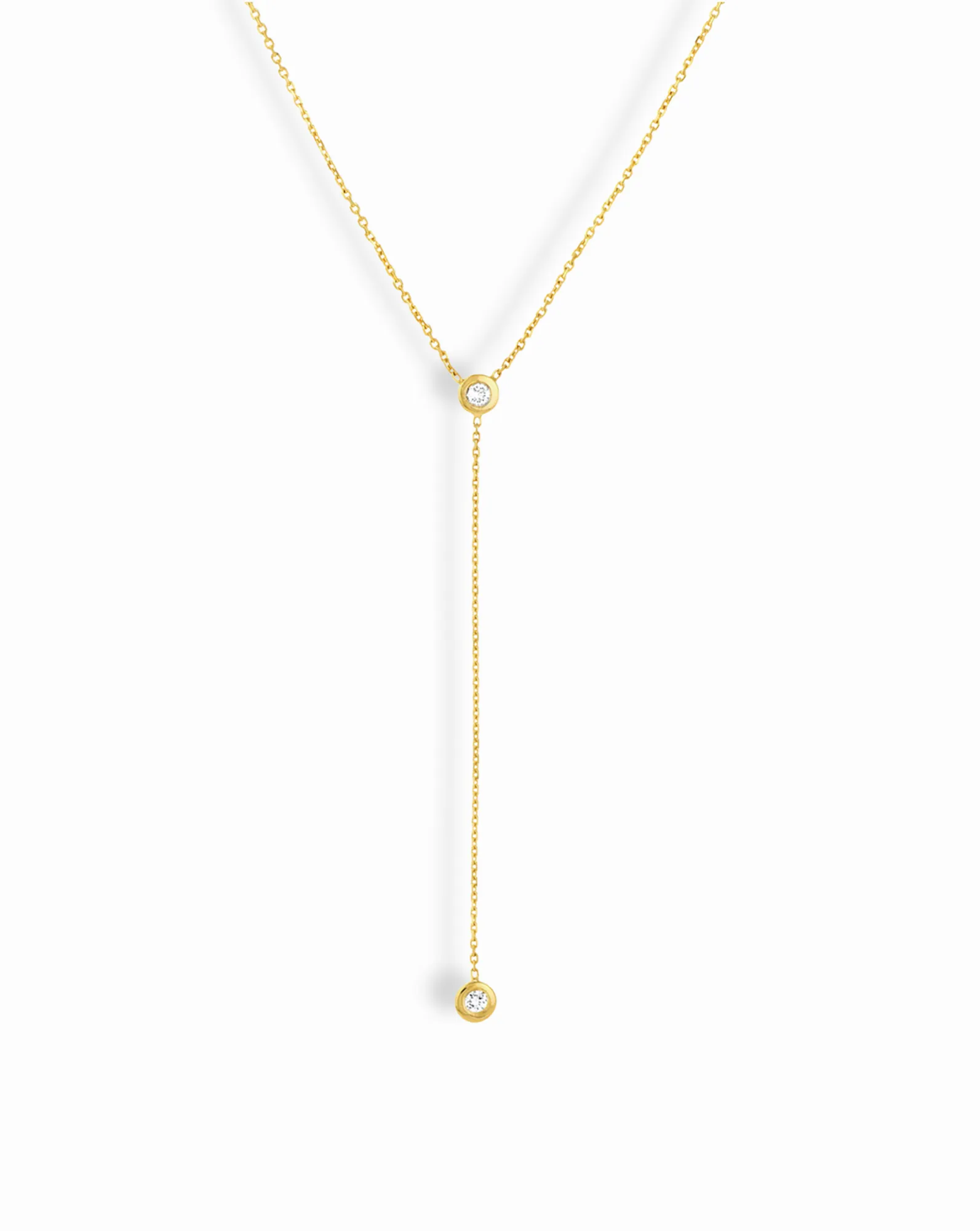 14k Zinnia Lariat Necklace