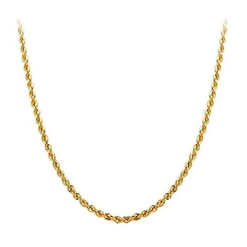 18" 3mm Hollow Rope Chain Necklace