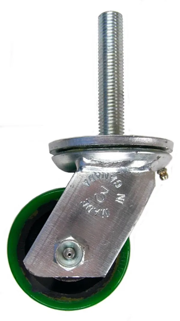 3-1/4 " x 2" Polyurethane on Iron Wheel Swivel Caster with 3/4" Threaded Stem - 540 Lbs Capacity