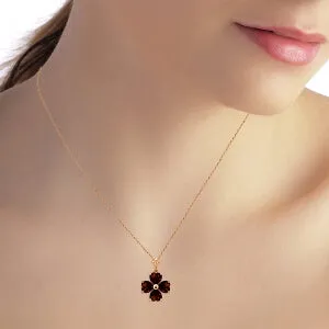 3.8 Carat 14K Solid Rose Gold Heart Cluster Garnet Necklace