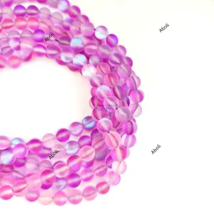 8 mm Aura Beads Aura Quartz Beads Pink Purple shades Round Gemstone Beads AQB813