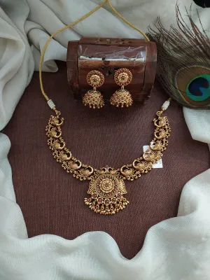 Antique Peacock Motif Necklace Set