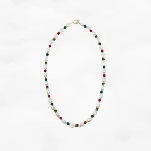 Baroque Pearl Necklace (Red and Green)