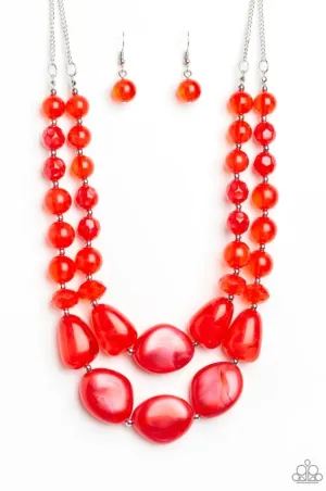 Beach Glam Red Necklace  - Paparazzi Accessories