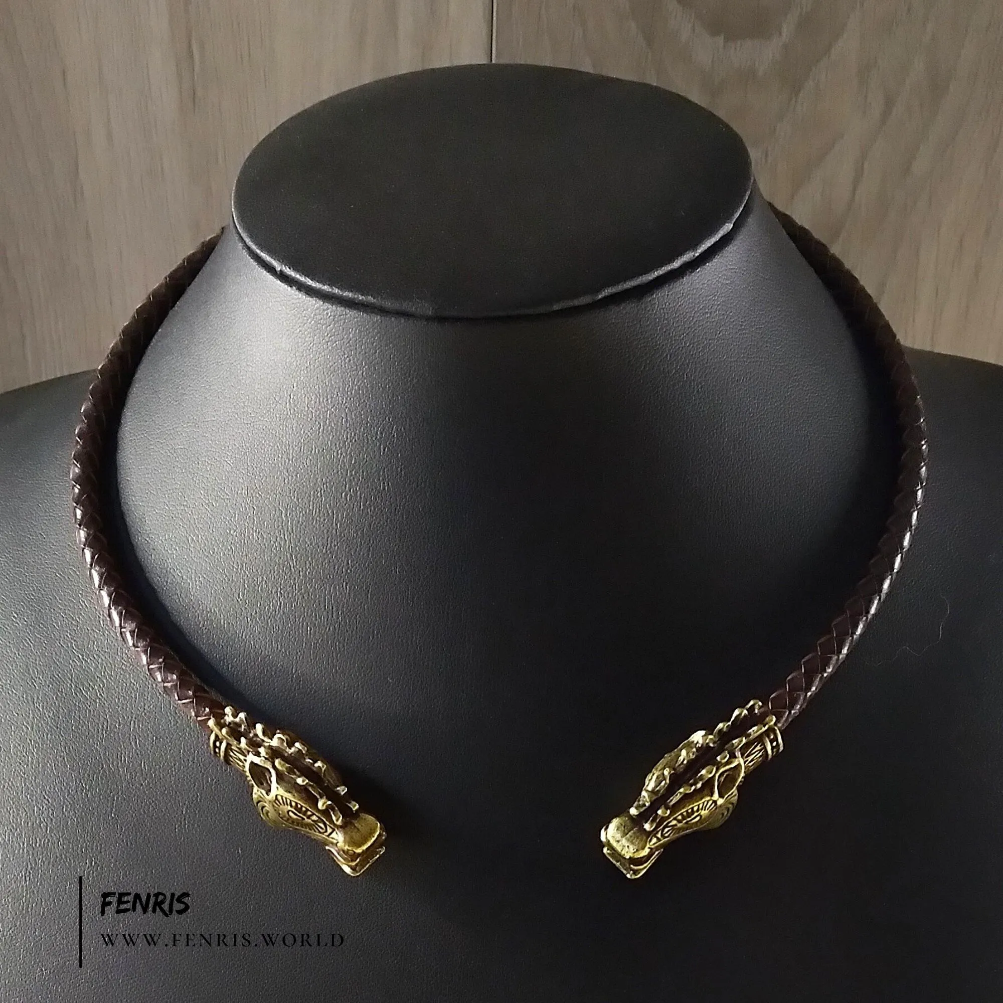 Bronze Torc Stag Brown Leather | Fenris