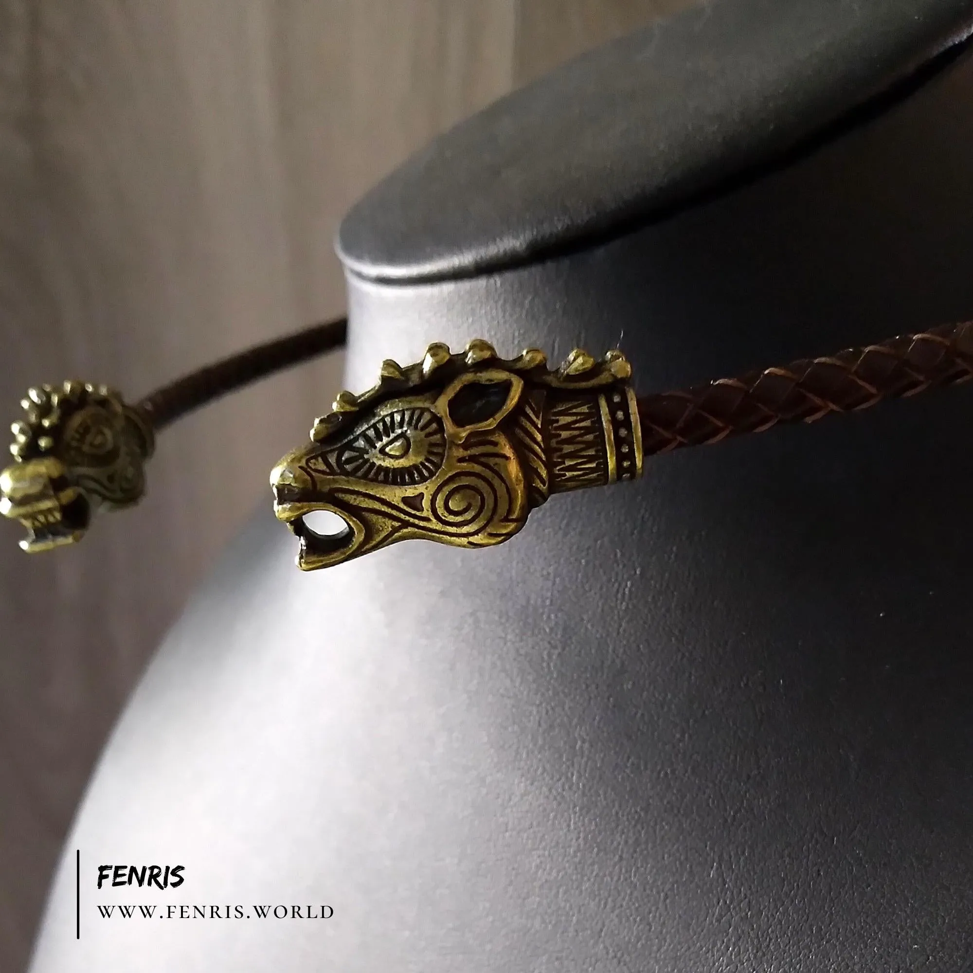 Bronze Torc Stag Brown Leather | Fenris