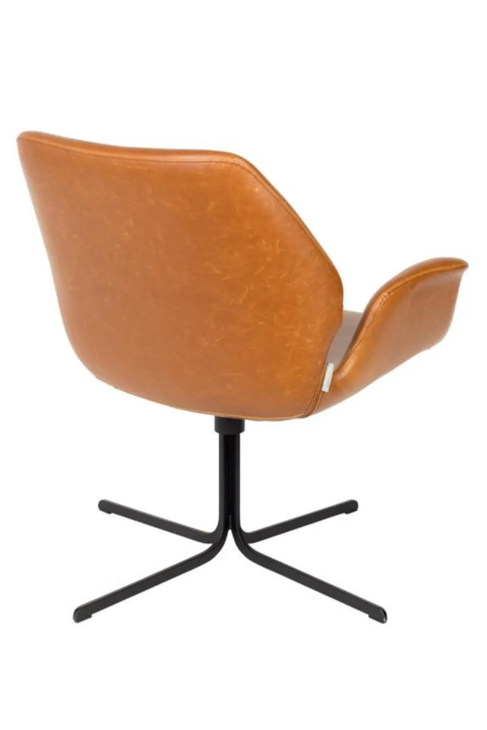 Brown Leather Butterfly Swivel Chair | Zuiver Nikki