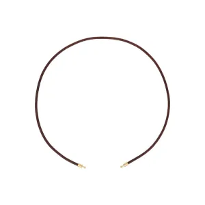 Brown Leather Cord Customizable Necklace for Men and Women, Gold-plated Brass, 17 inches Long, Zindis Collection