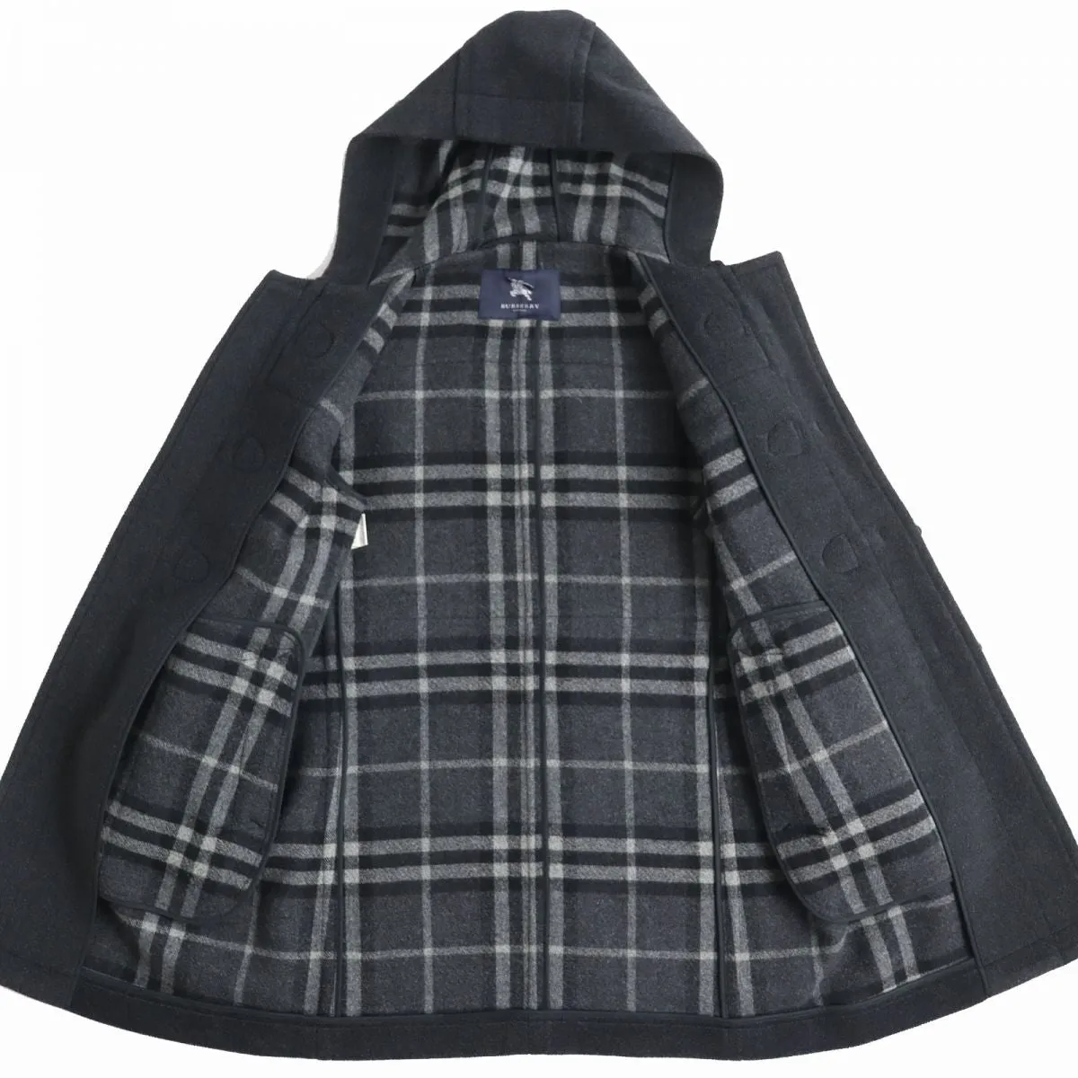 Burberry Wool Duffle Coat Men's Charcoal Gray M