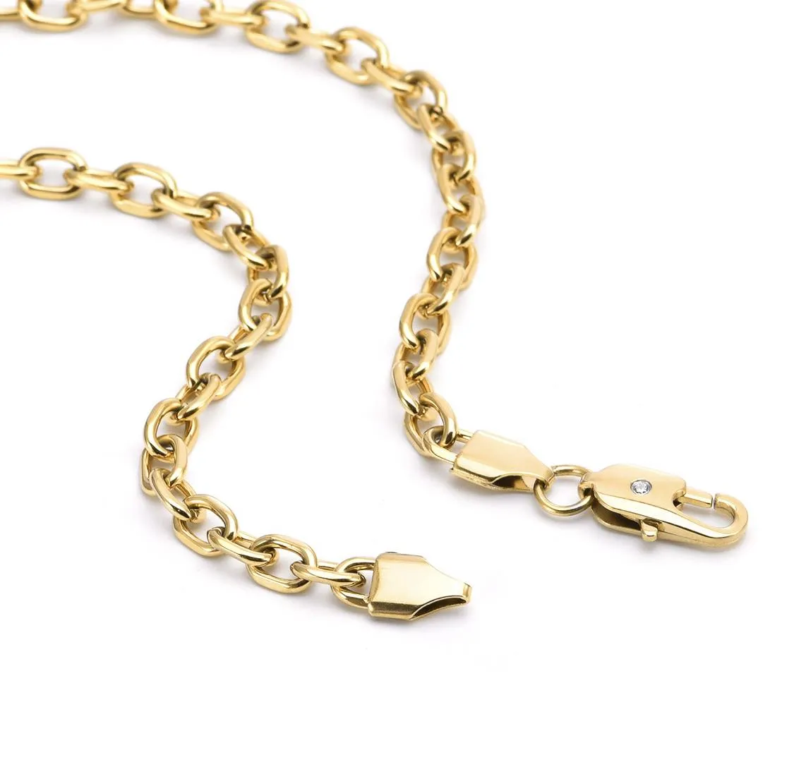 C007G B.Tiff Gold Plated Cable Link Chain Necklace