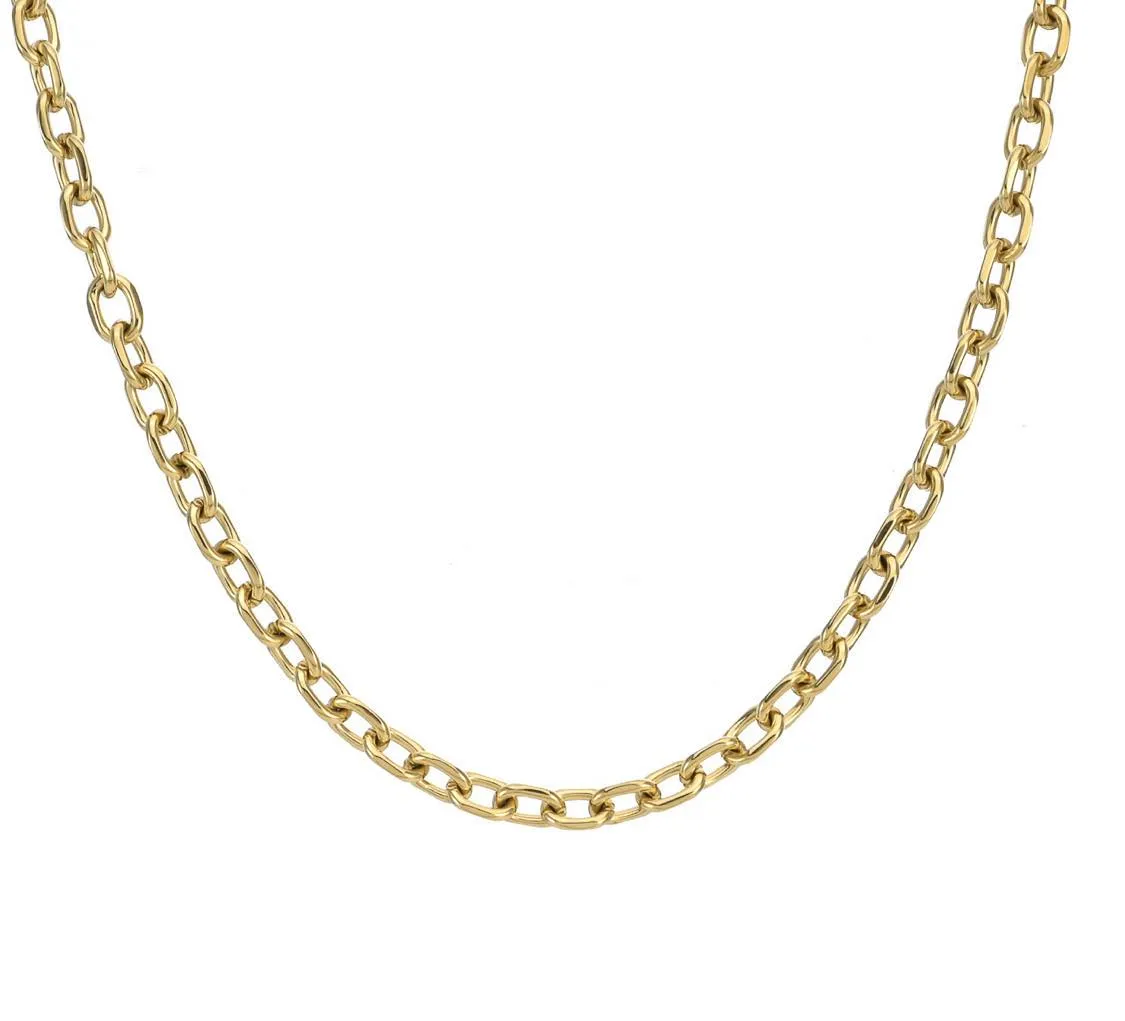 C007G B.Tiff Gold Plated Cable Link Chain Necklace