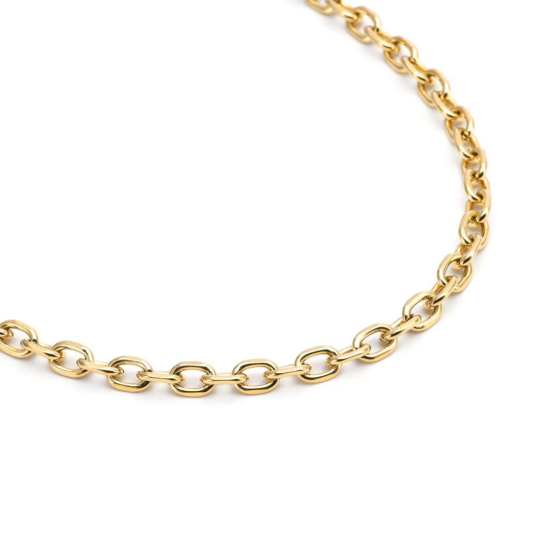 C007G B.Tiff Gold Plated Cable Link Chain Necklace