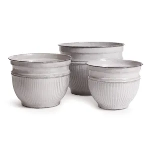 CAMELIA POTS, SET OF 3 DOVE