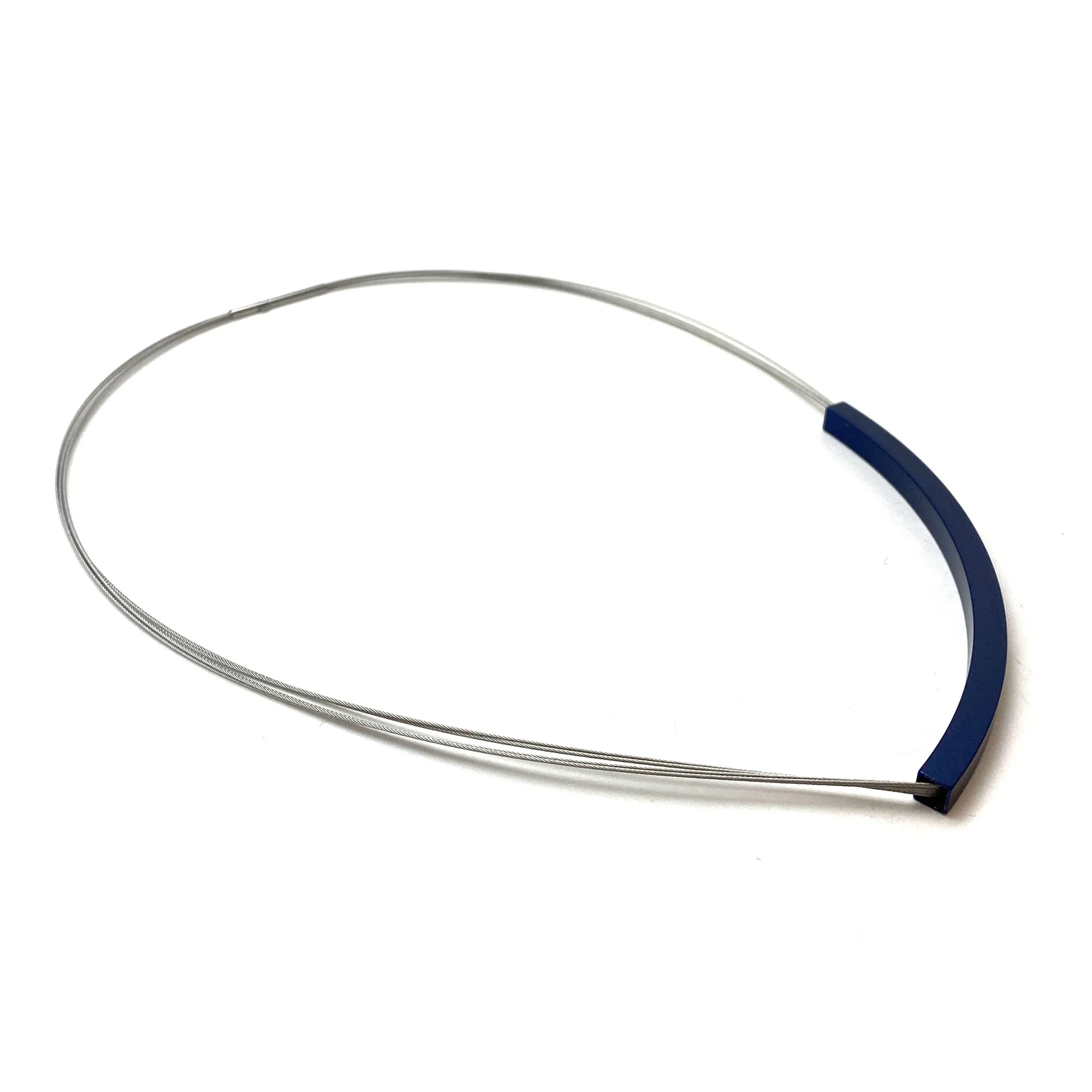 Classic Blue Anodized Aluminum V Necklace