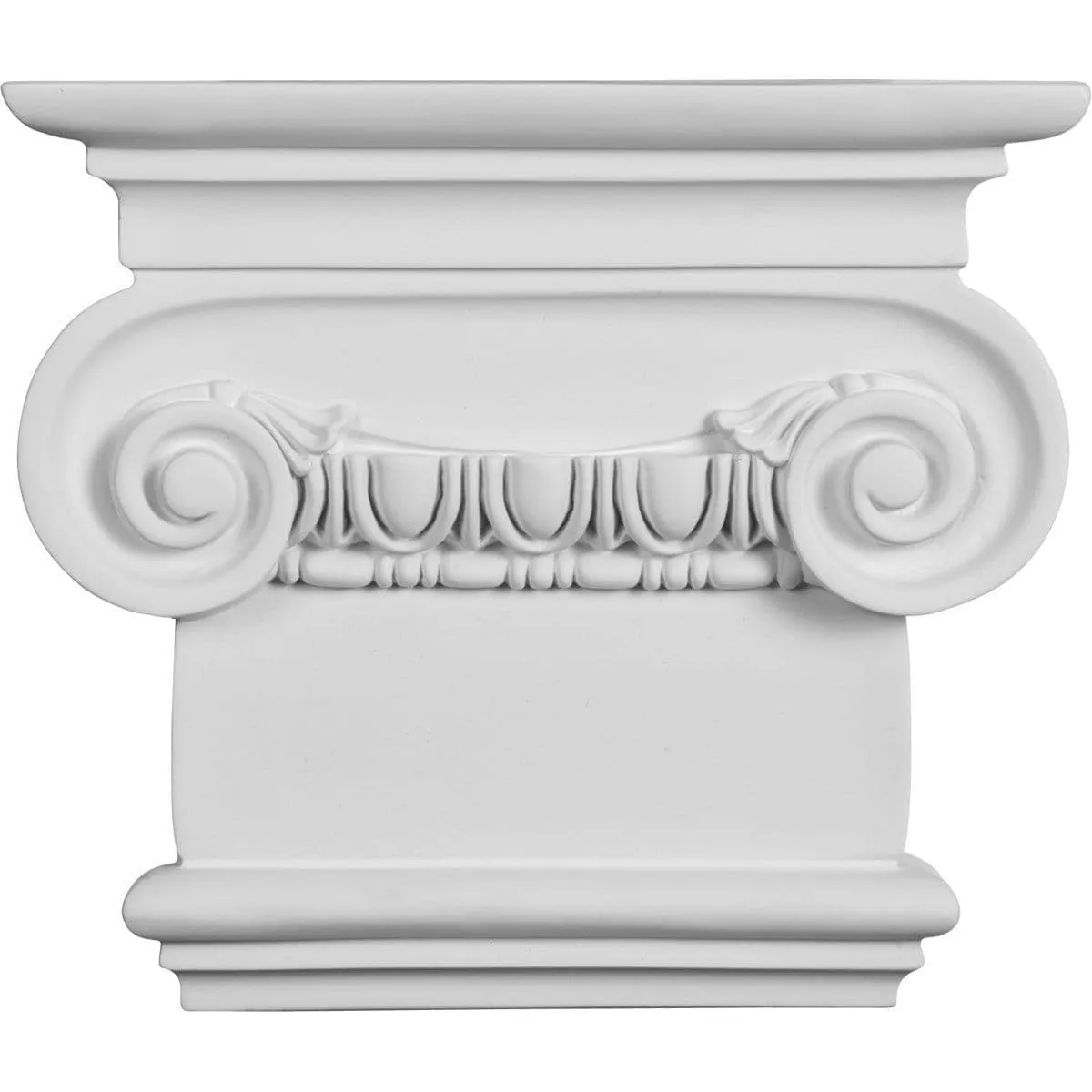 Classic Ionic Small Onlay Capital, 10 3/8"W x 7 1/2"H x 2 5/8"D