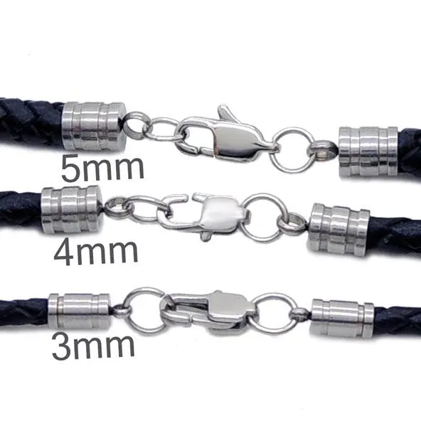 Classy Men 5mm Woven Leather Chain Necklace