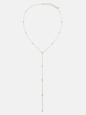 Colored CZ Bezel Station Lariat Necklace