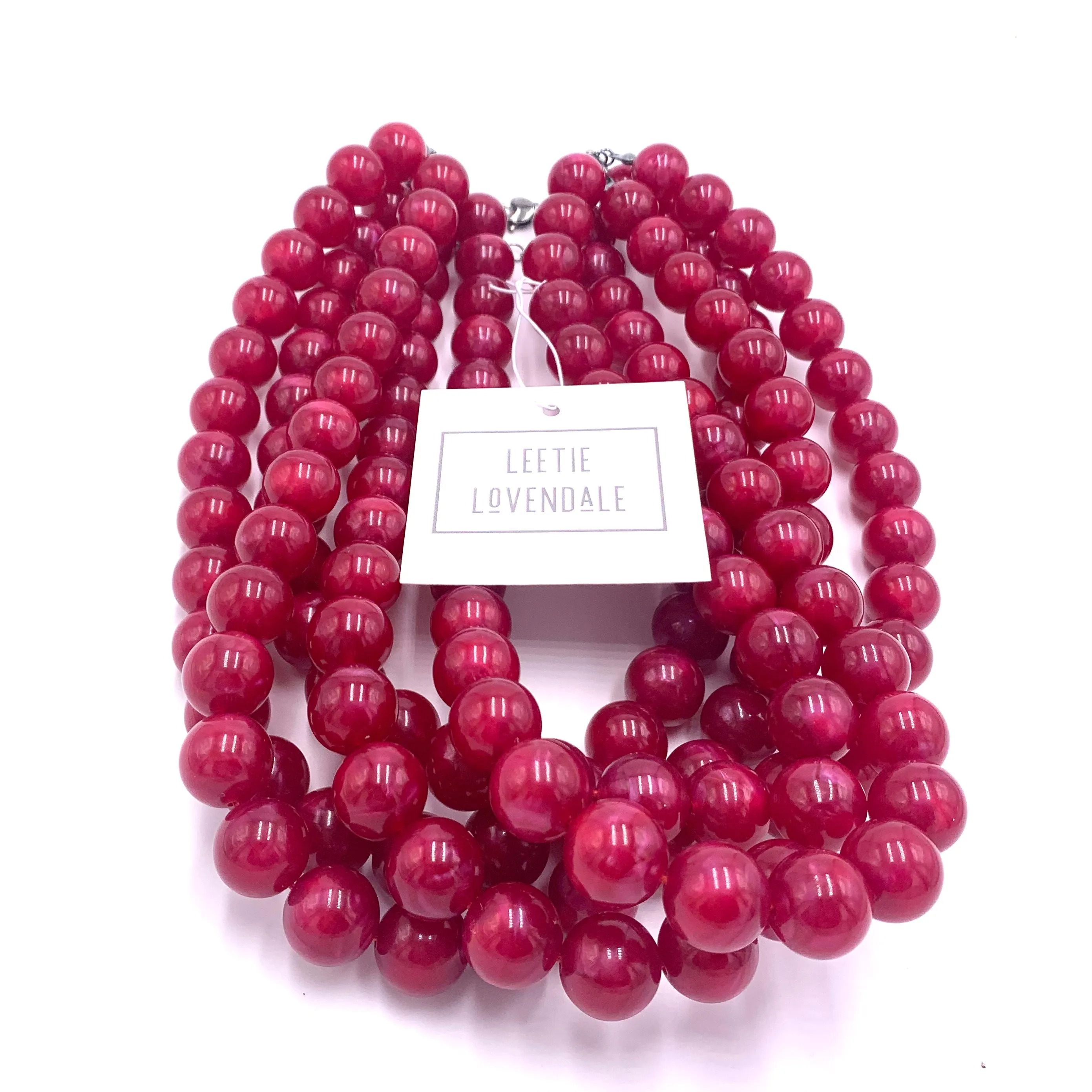 Cranberry Aura Glow Sylvie Necklace