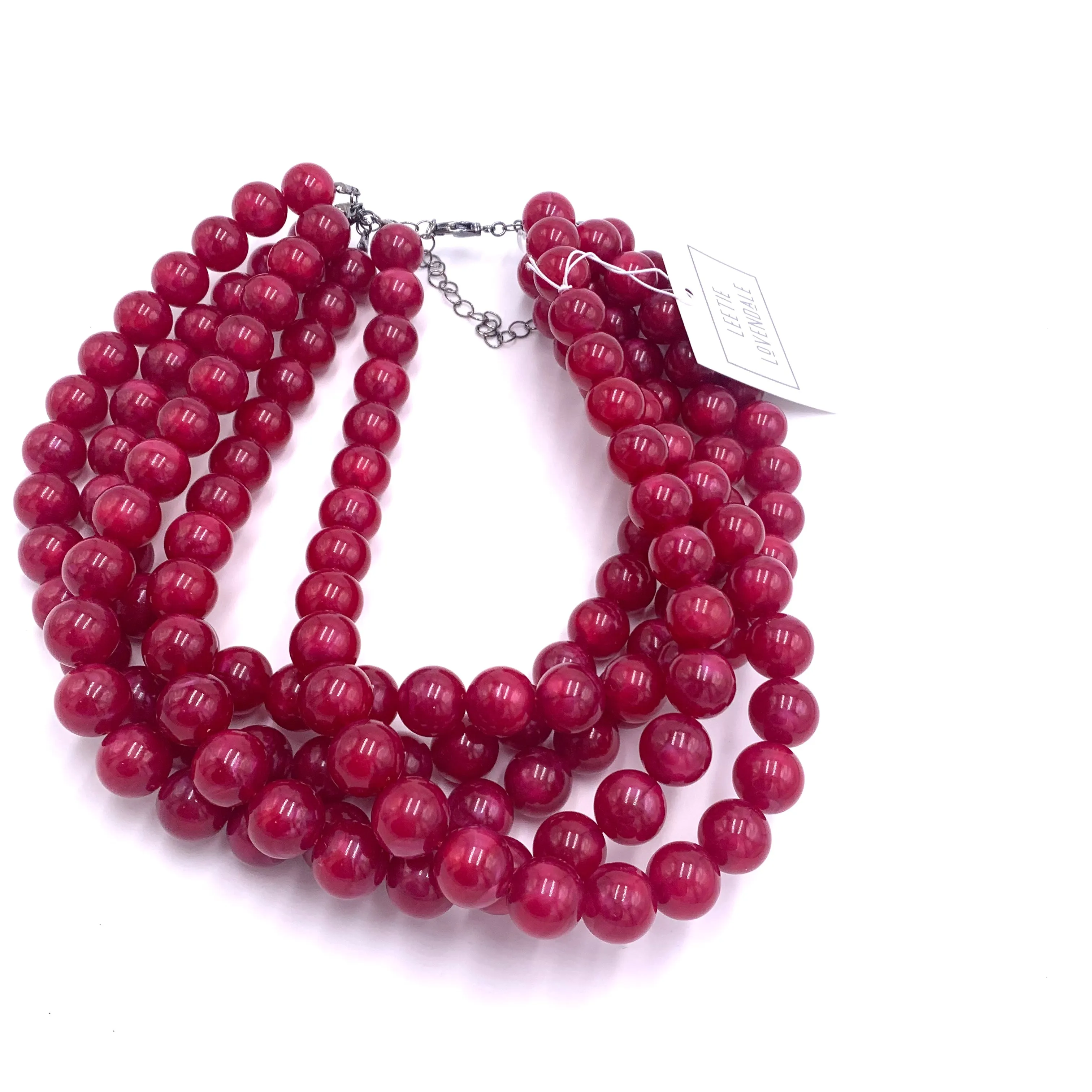 Cranberry Aura Glow Sylvie Necklace