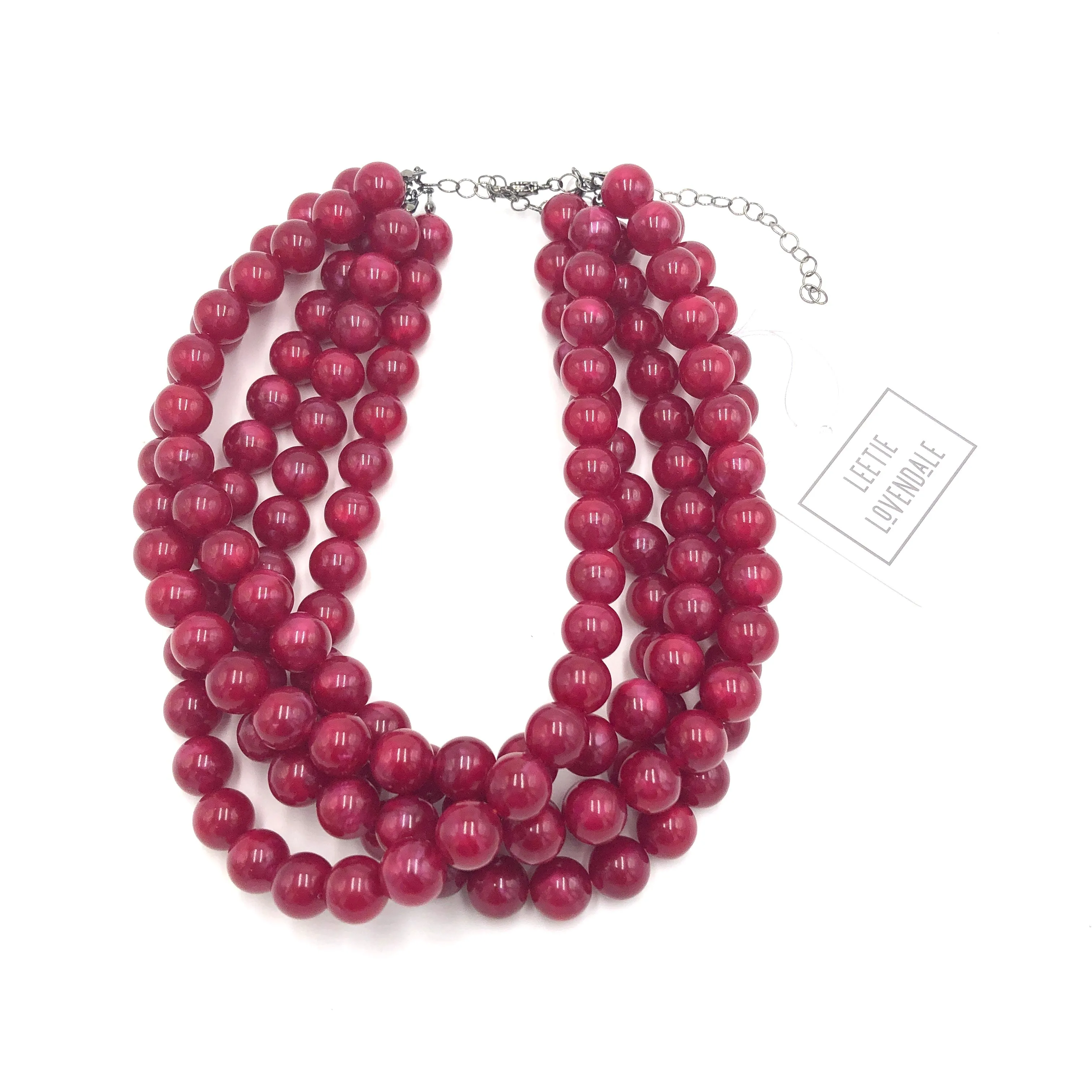 Cranberry Aura Glow Sylvie Necklace