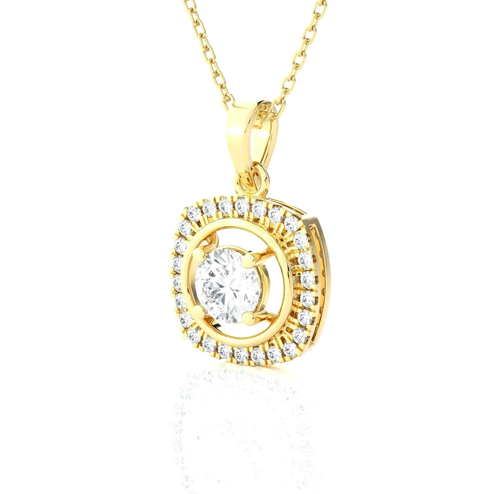 Cushion-Cut Lab Grown Diamond Solitaire Pendant