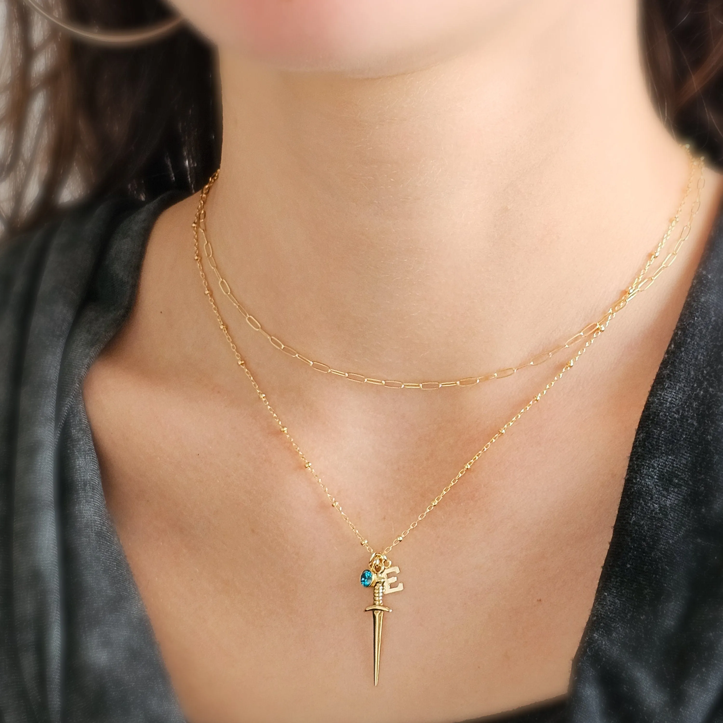 Deluxe Dagger Charm Necklace