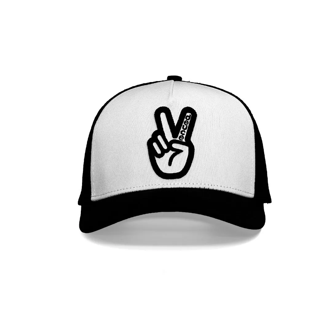 Deuce Peace Trucker Hat | White/Black