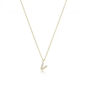 Diamond Jewellery 18ct Gold Diamond Initial Necklace NDQ154/V