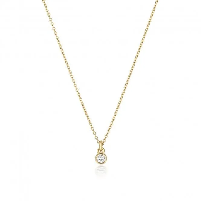 Diamond Jewellery 18ct Gold Diamond Rubover Necklace NDQ151