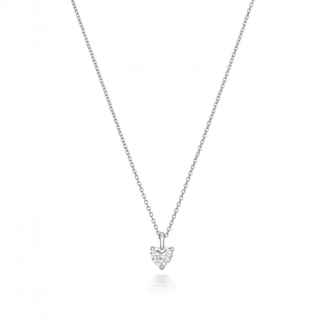 Diamond Jewellery 18ct White Gold Diamond Heart Necklace NDQ156W