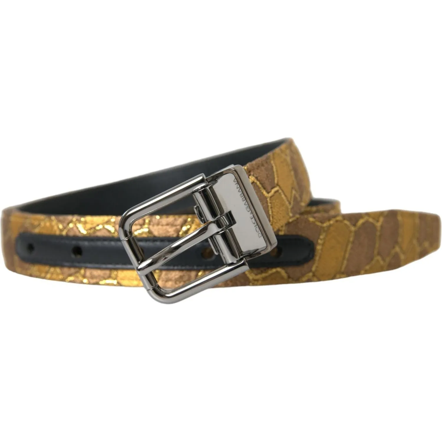 Dolce & Gabbana Elegant Gold Leather Belt