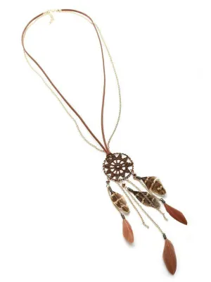 Dreamcatcher And Feather Vintage Necklace