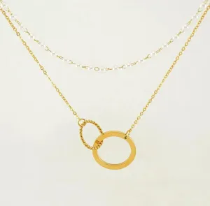 Dual Charm Pendant Necklace – Classic Gold Heart for Timeless Elegance