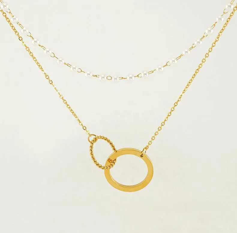 Dual Charm Pendant Necklace – Classic Gold Heart for Timeless Elegance