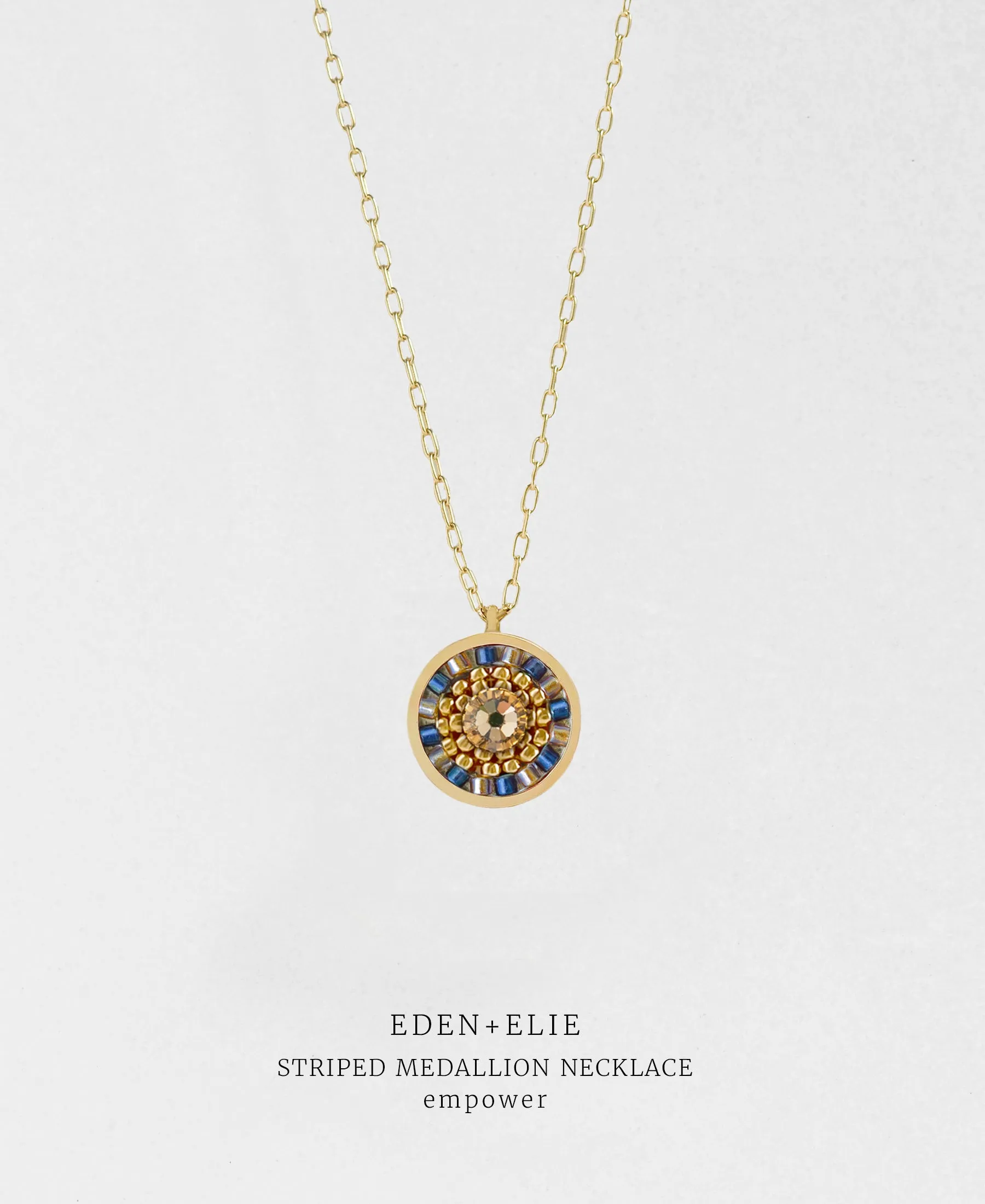 EDEN   ELIE Striped Medallion necklace - Empower