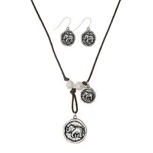 Elephant Necklace and Earring Set