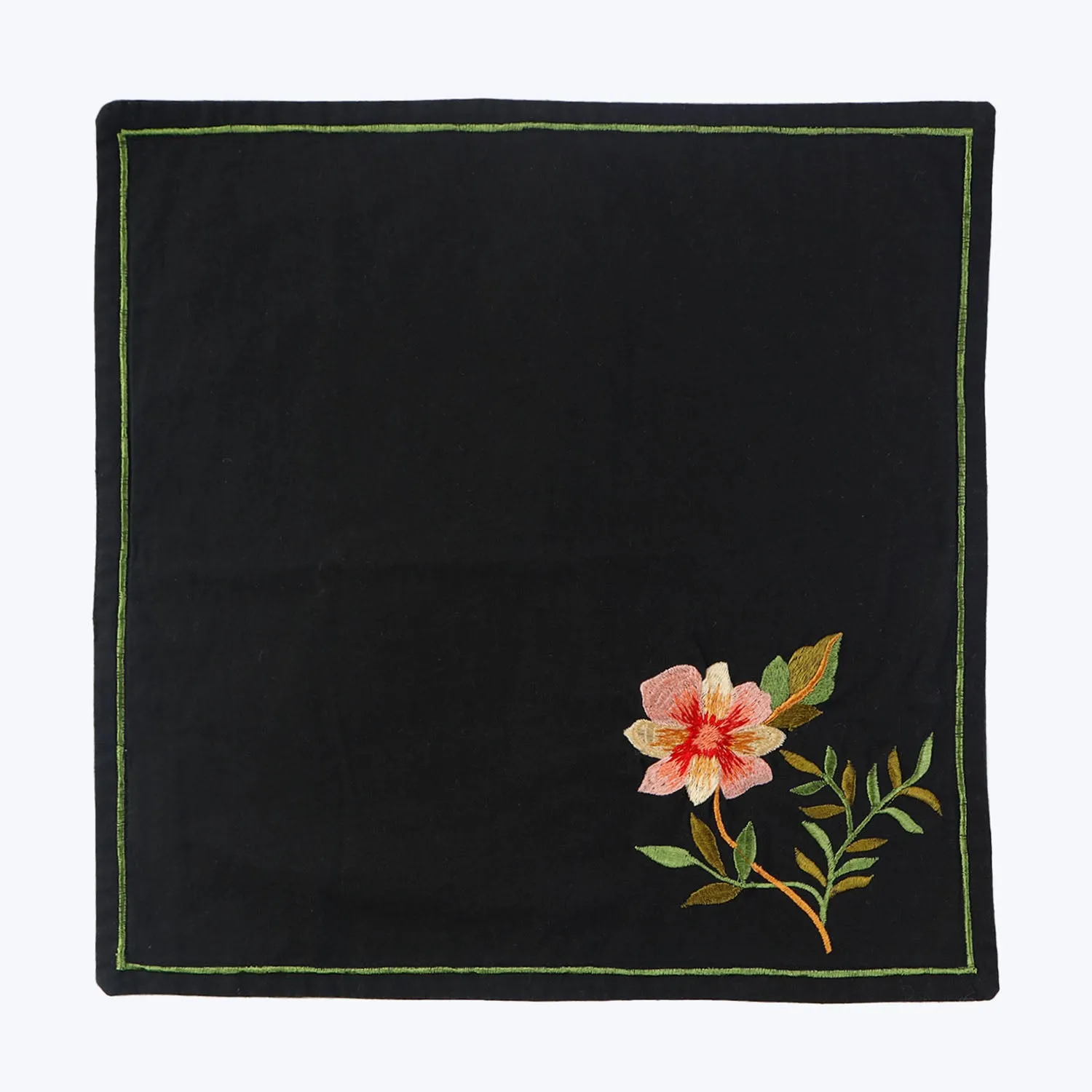 Embroidered Flower Napkin