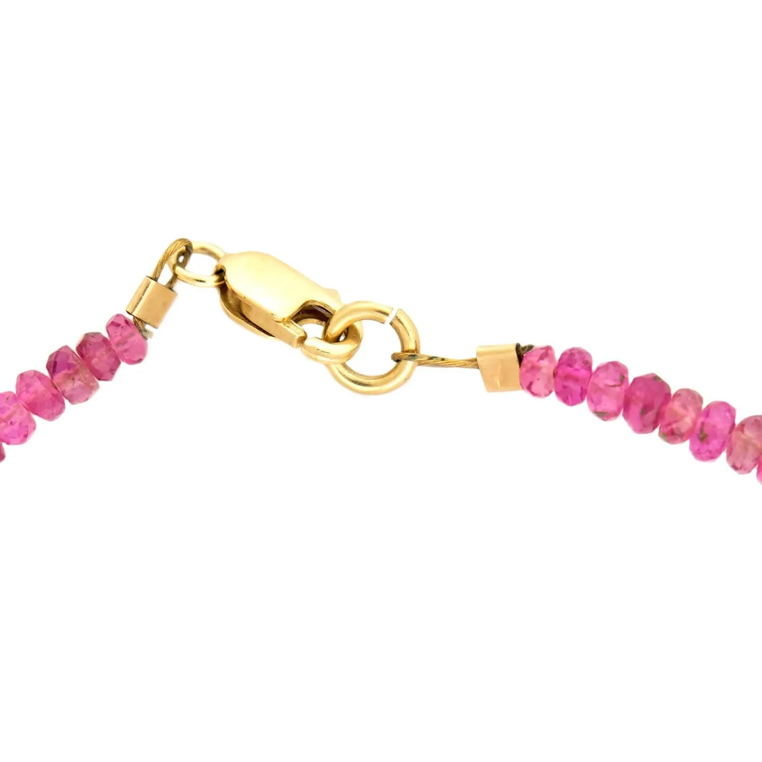 Estate 14k and Pink Tourmaline Rondelle Bead Necklace