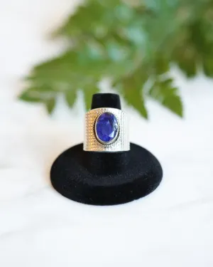 Etched Gemstone Ring | Blue