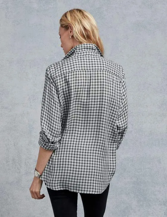 Frank & Eileen - Women's Long Sleeve Button Down in Small Black/White Plaid