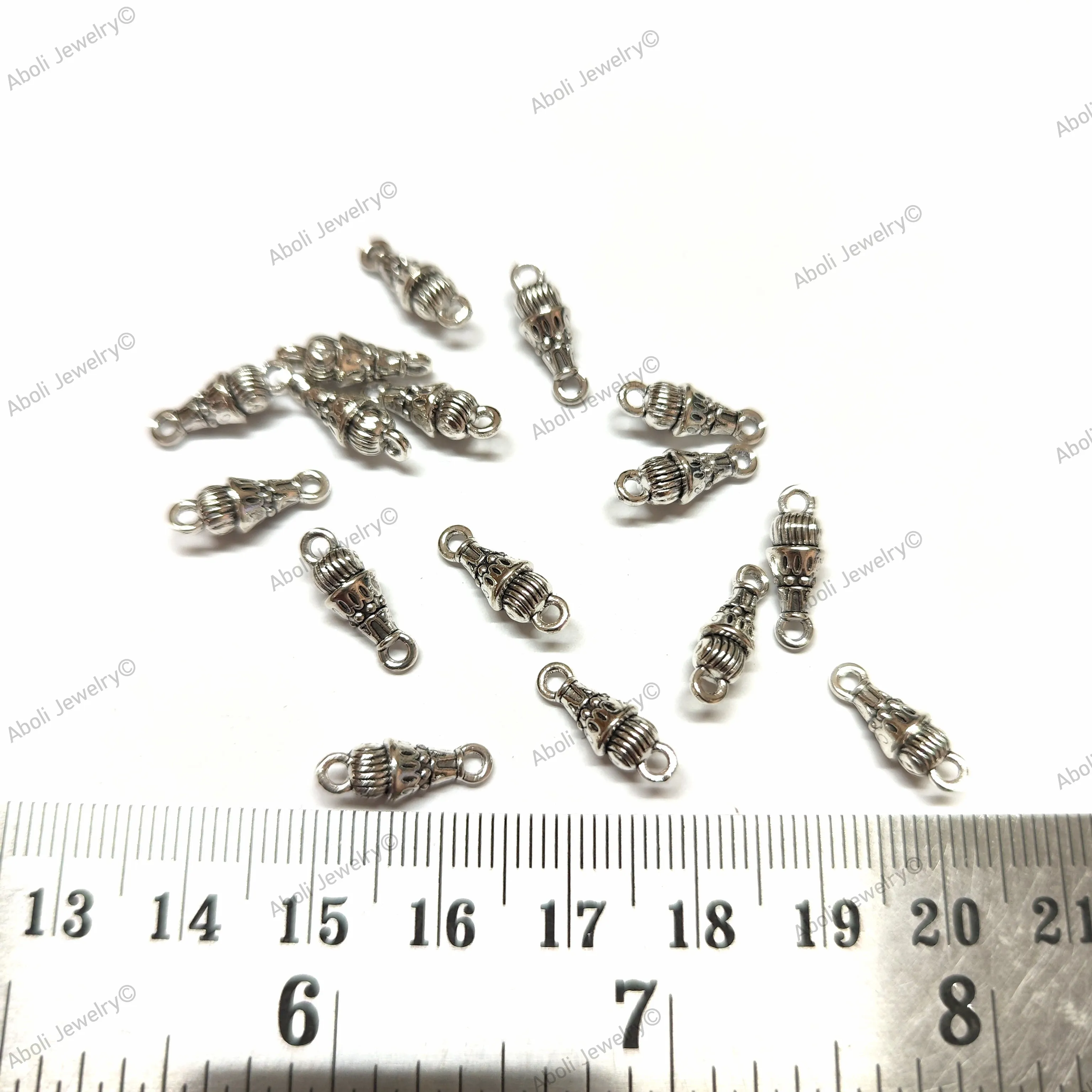 German silver connectors beads metal dangles jhumki 14 x 5 mm dangle charms latkan metal beads GSDB10 10 gm