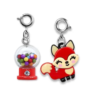 GIRLS GUMBALL MACHINE AND RED FOX CHARM