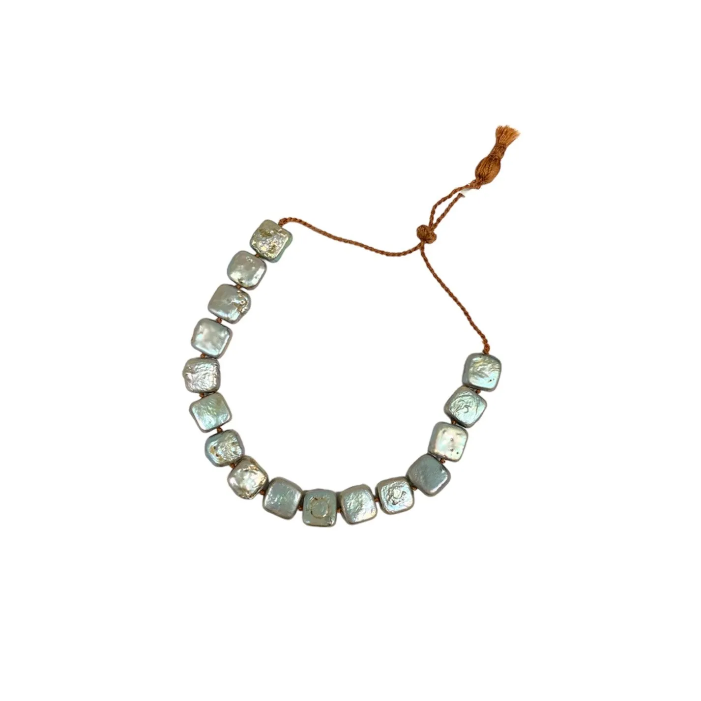 Grey Square Pearl Bracelet