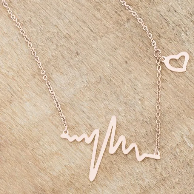 Hana Heartbeat Rose Gold Necklace