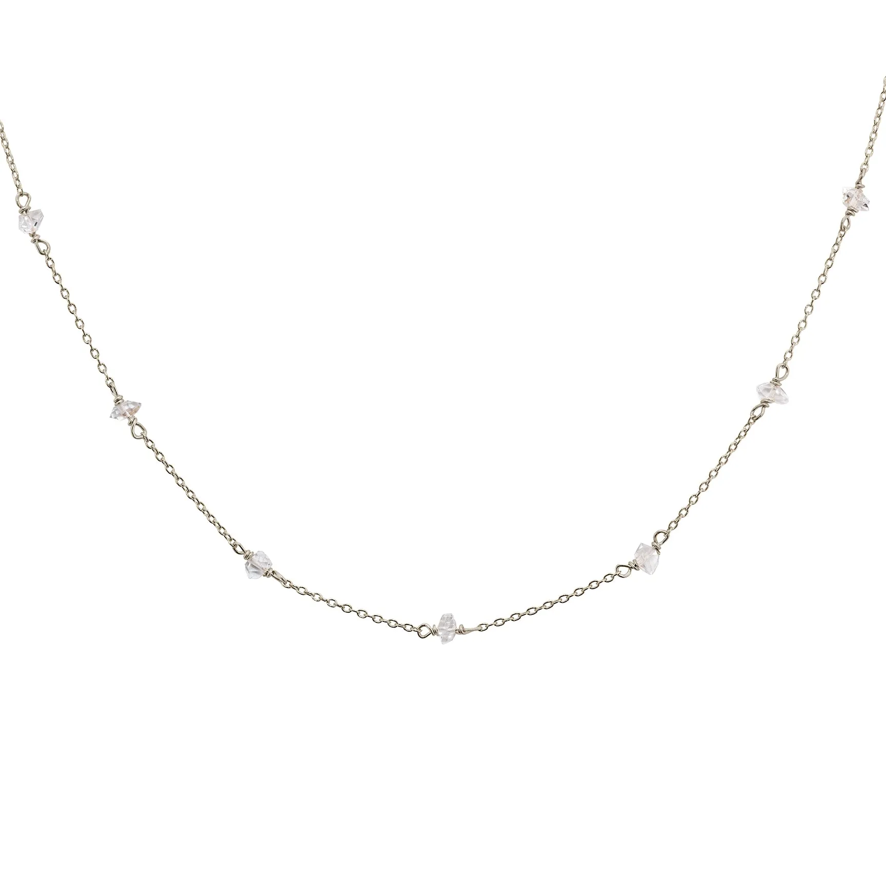 Herkimer Diamond Station Necklace