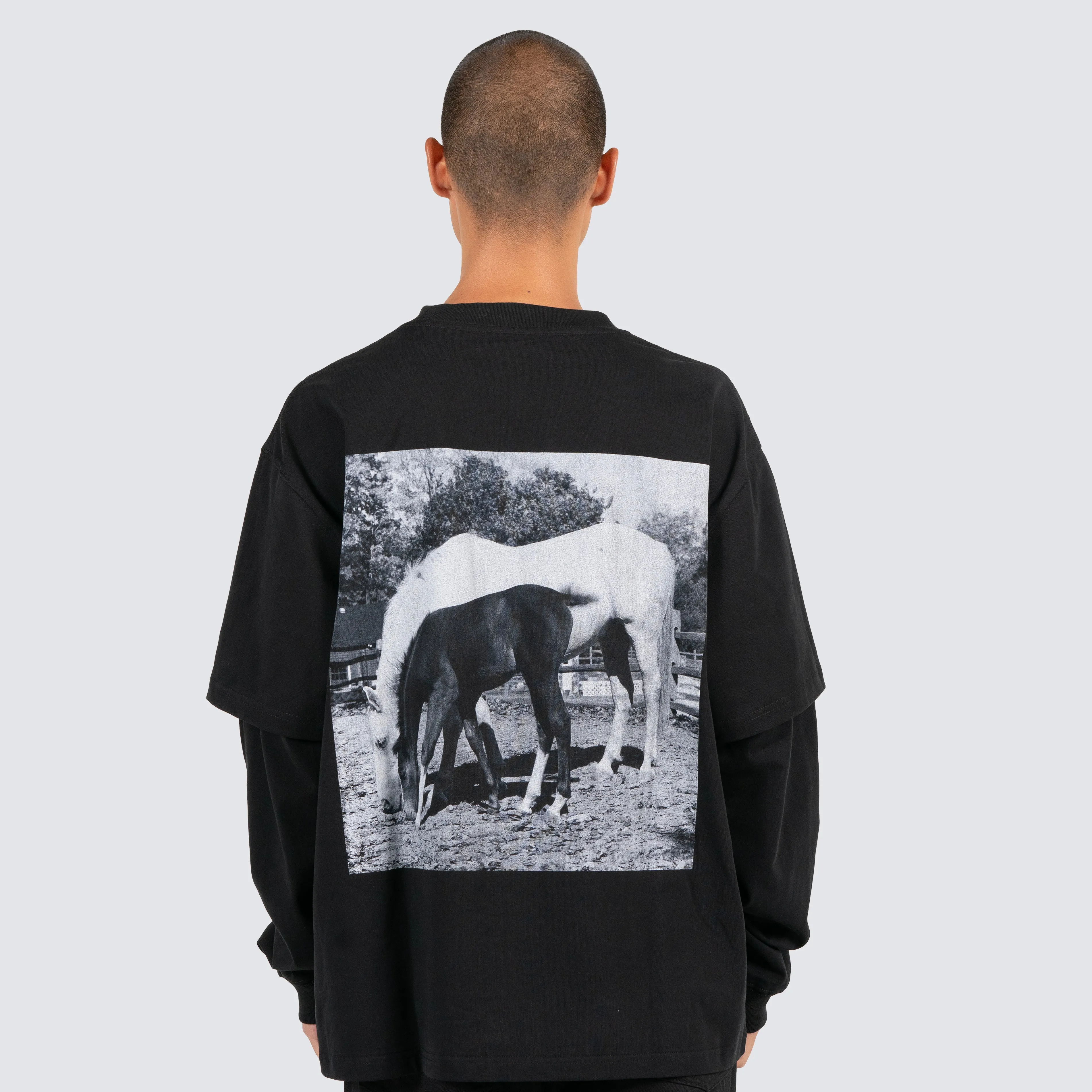 HORSES LAYERED LS TEE