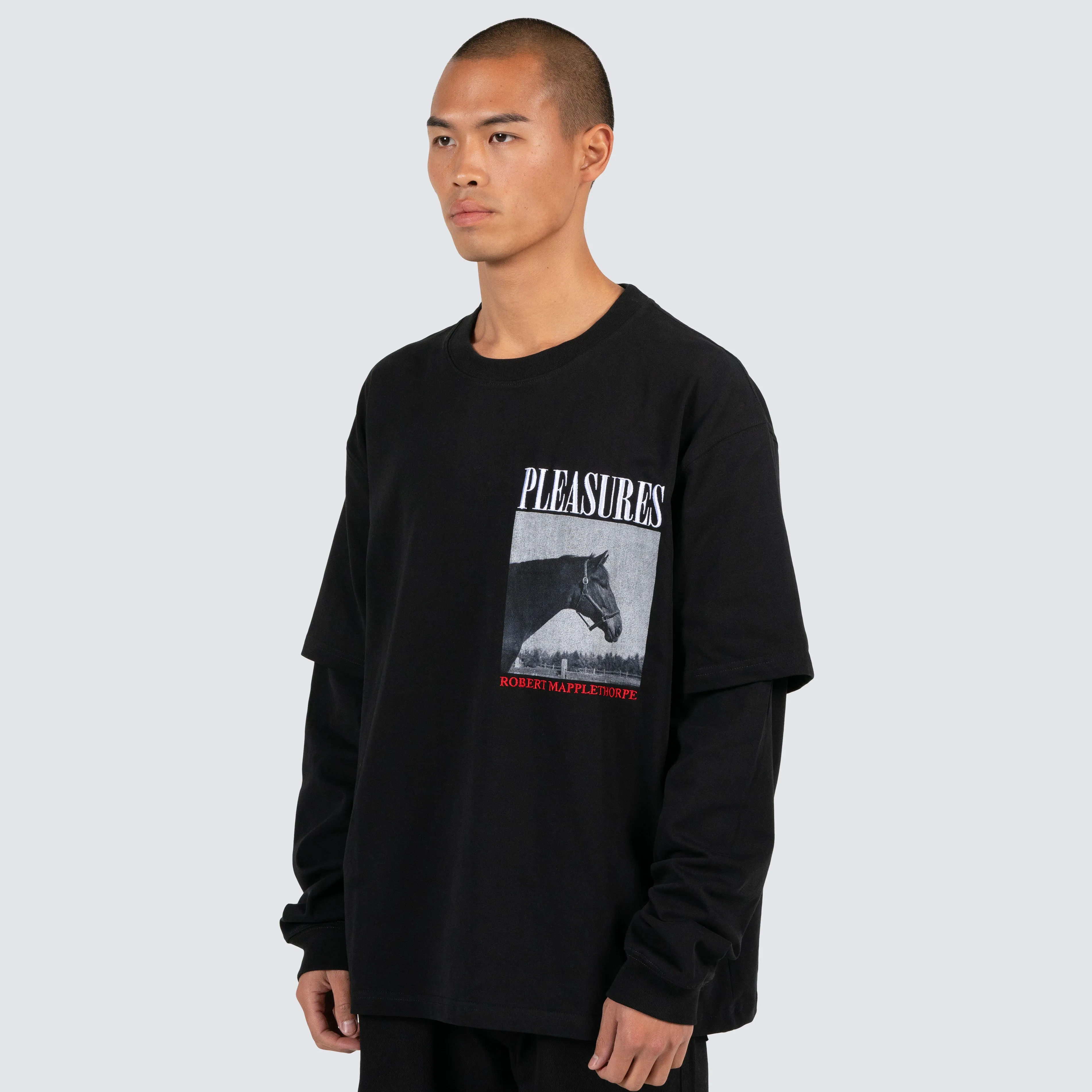 HORSES LAYERED LS TEE